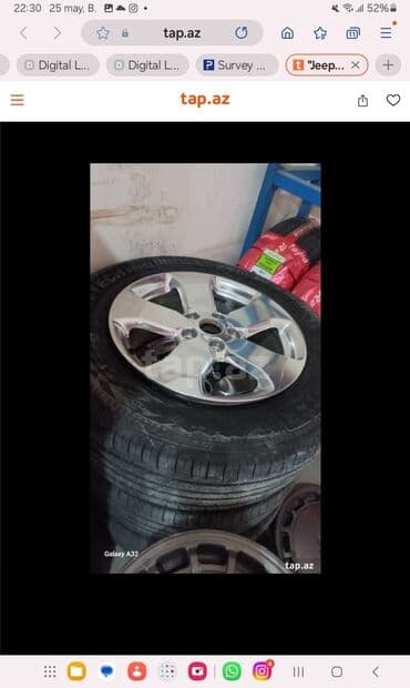 təkərdən əl işləri: Jeep Grand Cherokee üçün gümüşü rəngli, altı guşəli təkər diskləri — 3