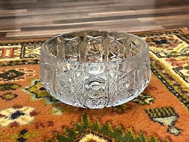 ucuz tül pərdələr: Kəsimli şüşə/kristal qab dəsti - 3 ədəd dekorativ şüşə/kristal qab - — 4