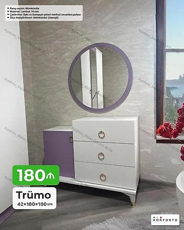 Trümo – 42×180×100 sm - Material: 18 mm laminat - Rəng seçimi