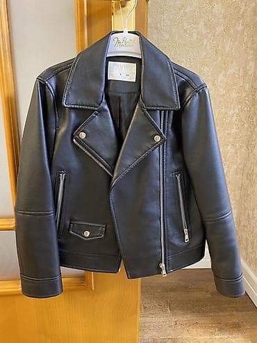 ZARA uşaq üçün dəri görünümlü motosiklet tipli gödəkçə - Rəng: qara -