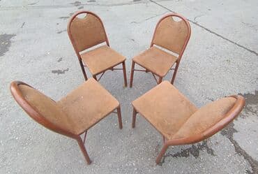 Taburetlər: Material: metal karkas, yumşaq parça üzlük. 4 ədəddir — 3