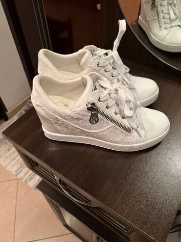 женские кеды сникерсы: Размер: 40, цвет - Белый, Новый — 5