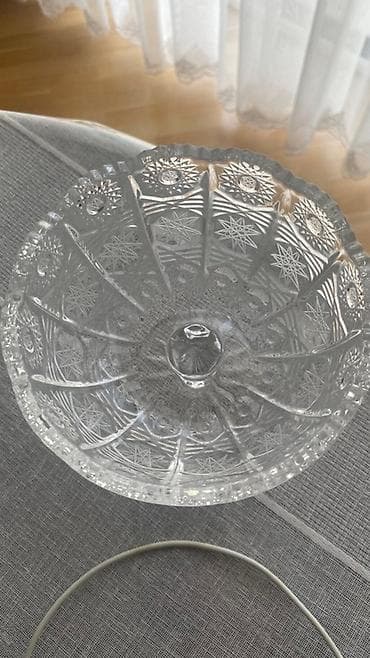 Столовая посуда: Qədəhli kətili şirniyyat/qənd qabı – 24% PbO Lead Crystal - Material — 2