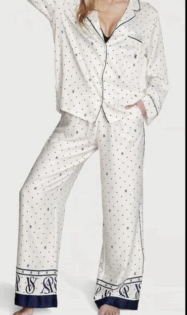 женские трикотажные спортивные костюмы: Victoria’s Secret – Satin Long PJ Set - NöV: qadınlar üçün uzun — 2