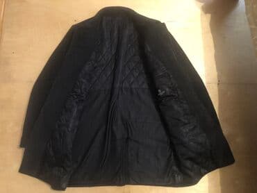 Kişi üçün klassik qara palto - Rəng: qara - Uzunluq: orta (bud