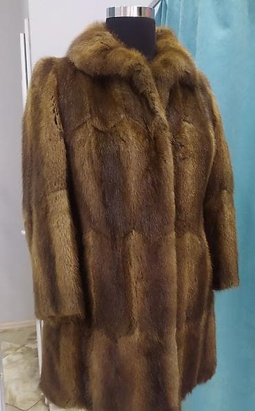 hamam xalat: Norka kürk palto - Material: təbii norka kürkü - Rəng: isti qəhvəyi — 2