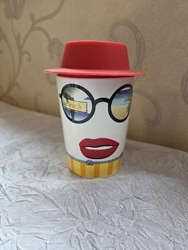 kerpic dekor: Fincanlar, rəng - Ağ, Keramika, 1 əd, Türkiyə — 1