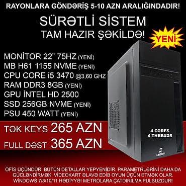 Masaüstü Kompüter "Legion H61 1155 Core i5 3470 256GB NVME” ⭐Tək lalafo.az -da Masaüstü Kompüter "Legion H61 1155 Core i5 3470 256GB NVME” ⭐Tək