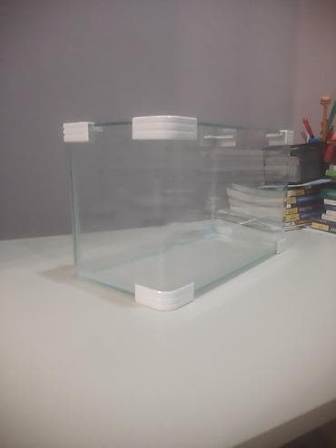 bala keçi: Şüşə akvarium - Ölçülər: təxminən 35 sm uzunluq, 19–20 sm en, 22–23 — 4