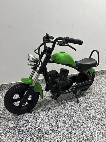 Uşaq dünyası: Uşaq üçün mini motosiklet – chopper üslubunda - Rəng: yaşıl-qara - — 3