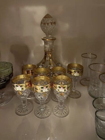 Столовые приборы: Бокалы, цвет - Золотой, Хрусталь — 1