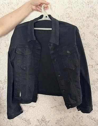 Qara denim cins pencək - Rəng: tam qara - Model: klassik “jeans — 1