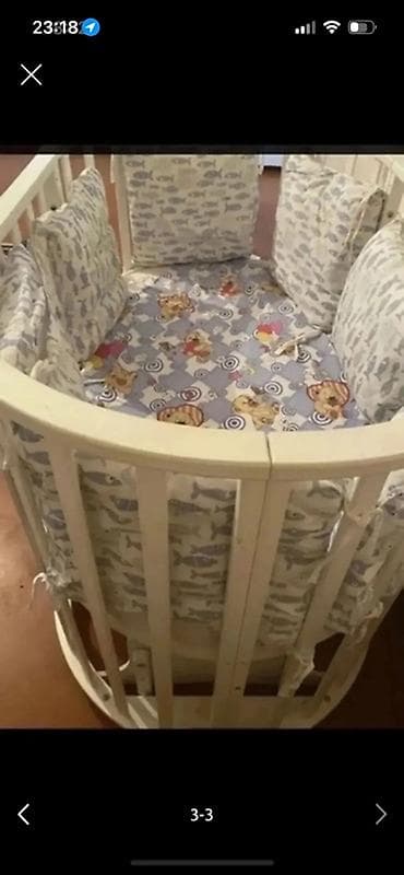 Beşiklər: Oğlan və qız üçün, Yumru, Beşik, Dəst ilə, Matras ilə, Yellənmə mexanizm ilə — 1