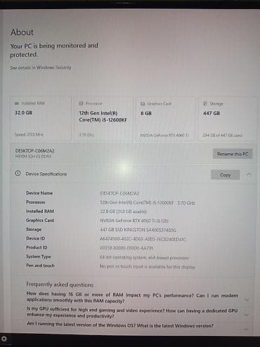 m2 ssd: Güclü oyun və yaradıcılıq kompüteri - Prosessor: Intel Core — 3