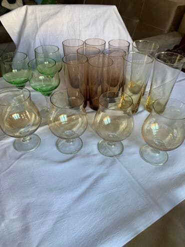 kakteyl: Şüşə stəkan və qoblet dəsti Müxtəlif ölçü və rənglərdə şüşə qədəh və — 1