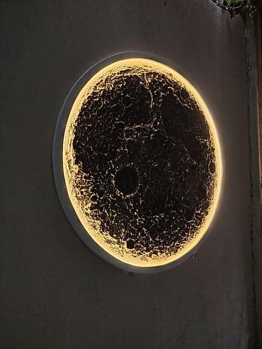 saatlar divar: 1 metrelik Ay temalı divar lampası – LED işıqlı dekor - Dizayn: Tam — 3