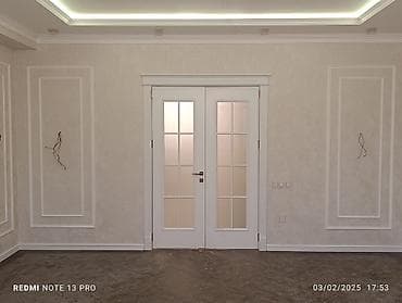 Şüşəli daxili qapı - Stil: Klassik dizayn, yuxarı hissədə 6 bölməli — 4