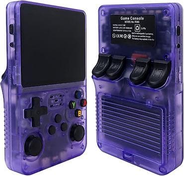 Другие игры и приставки: R36S portativ retro oyun konsolu – bənövşəyi şəffaf korpus Gta kimi — 3