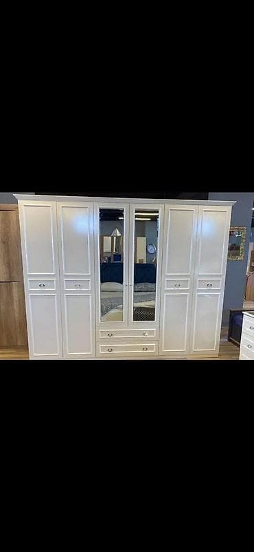 6 qapı, Güzgülü, Ağ, Açılan, Düz dolab lalafo.az -da 6 qapı, Güzgülü, Ağ, Açılan, Düz dolab