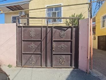 Metall darvaza – ikitaylı, dekorativ rellef naxışlı - Material: metal — 1