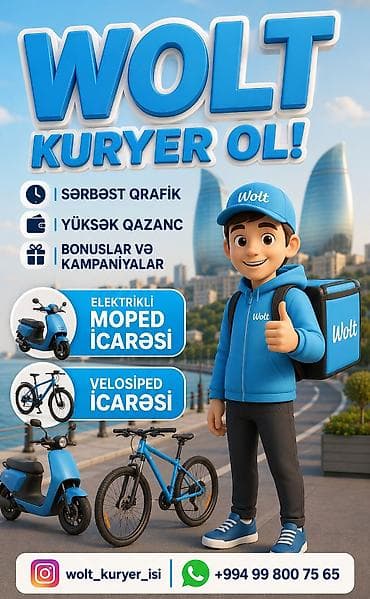 Əməkdaş axtarışı (vakansiyalar): Sürücü-kuryer tələb olunur, Nəqliyyat təmin edilir, Gündəlik ödəniş, Təcrübəsiz — 1