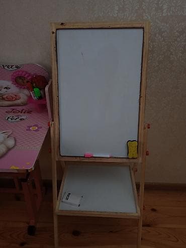 ev ucun yellencek: Uşaq üçün masa-stul dəsti və ikiüzlü lövhə parda təzədir heç — 5