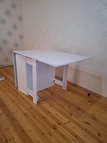 acılıb bağlanan masa: Açılan-bağlanan transformasiya olunan masa - Rəng: ağ - Material — 3