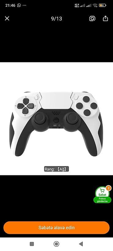 mini tv box android: PS4/PS3/PC üçün simsiz oyun pulti - Model: DualShock tipli, Bluetooth — 1
