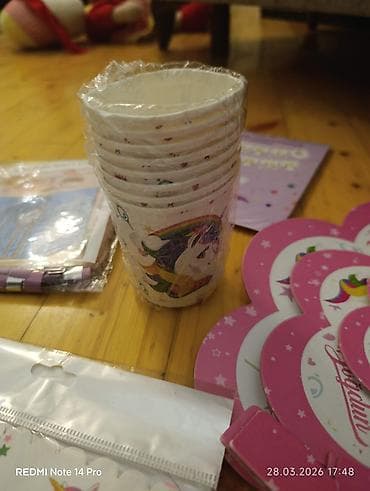 iplər: Unicorn temalı ad günü dekorasiya və süfrə dəsti - “İyi ki doğdun” — 8