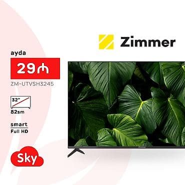 Yeni Televizor Zimmer LED ekran 32" FHD (1920x1080), Pulsuz çatdırılma