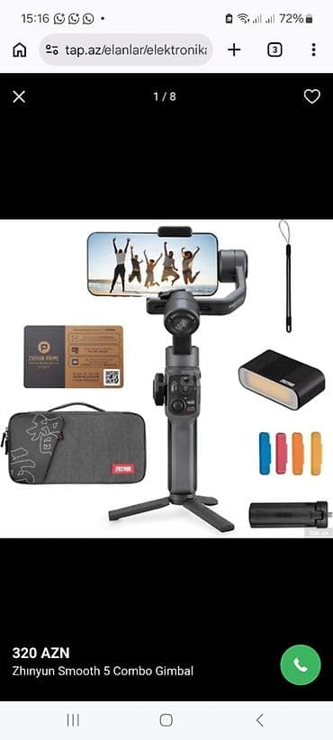 Zhiyun Smooth 5S Smartfon Gimbal Stabilizatoru – Combo Set Məhsulun