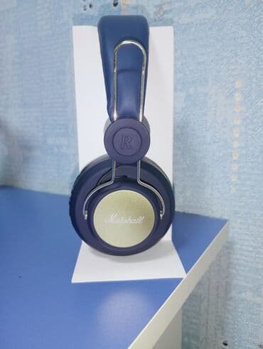 səs yazma studiyaları: Yeni Simsiz (Bluetooth) Qulaqcıqlar, Marshall, rəng - Göy — 5