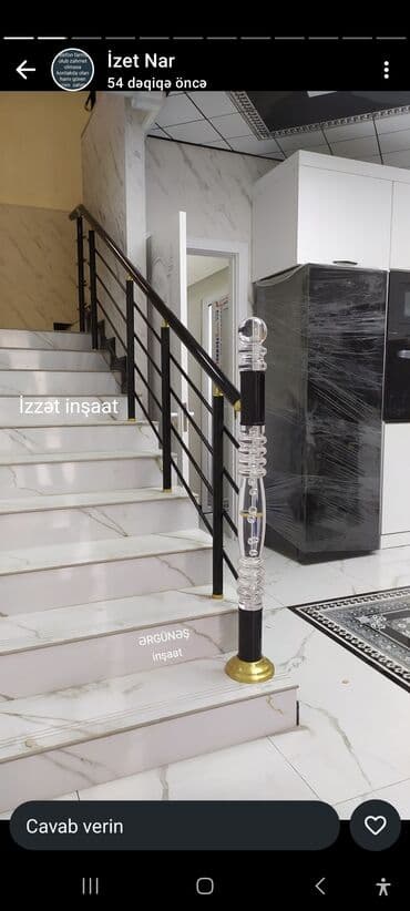 məhəccər: Mərtəbələr və eyvanlar üçün paslanmayan metal məhəccər və dayaq — 3