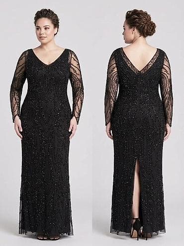 Yenidi, real müştəri olarsa endirim olar. Şık qara axşam geyimi – iri