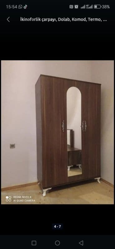 metbex şkafi: Yeni, Açılan, 3 qapılı Düz dolab, Qarderob, paltar dolabı — 16