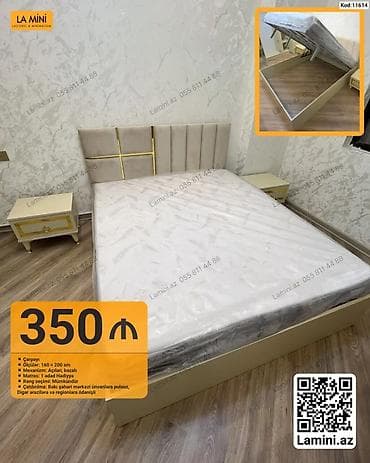Məhsul: Açılan bazalı ikinəfərlik çarpayı dəsti - Ölçü: 160 x 200 sm — 1