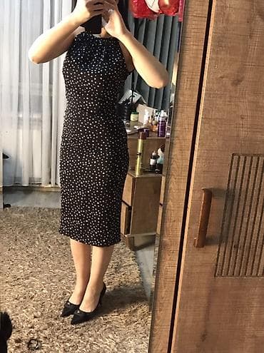 kostum: Qadın geyim dəsti – 3 müxtəlif don - Qara, xallı, qolsuz midi don — 5