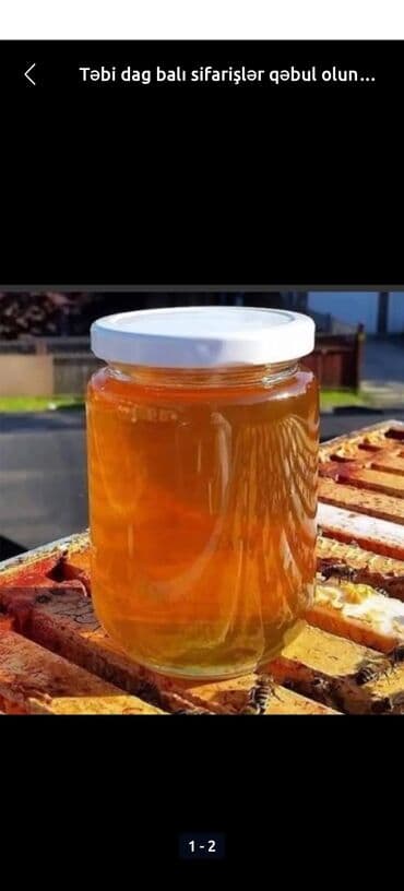 bakida metalin qiymeti: Məhsul: Təbii dağ balı - Şüşə bankalarda saf, süzsüz arı balı - Arı — 1