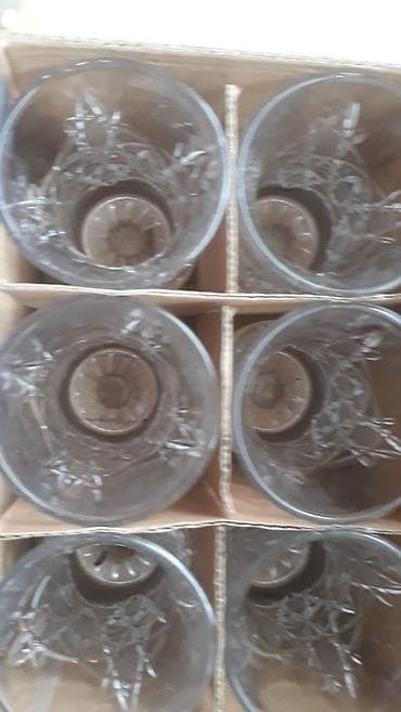 Stəkanlar, rəng - Ağ, Şüşə, 6 ədədli dəst, 200 ml, SSRİ