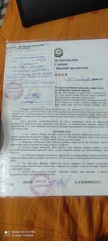 30 kvadrat yerdiqeyri yashayishachixarishdan bashqa butun senedler — 3