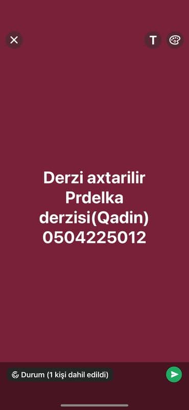sumqayıt dərzi: Dərzi tələb olunur, 1-2 illik təcrübə, 1/1 — 1