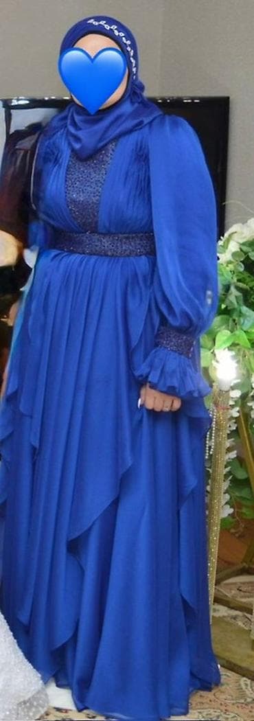 Məhsul: Zərif ziyafət/abiyə don - Rəng: Kral mavisi - Üslub: Uzun