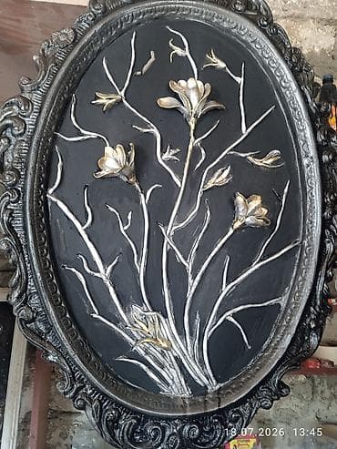Ovalli dekorativ relyef panel - Material: qəliblənmiş kompozit/daş
