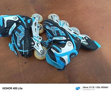 Inline təkərli konkisətləri – Breman markası, mavi-qara rəng sxemi — 1