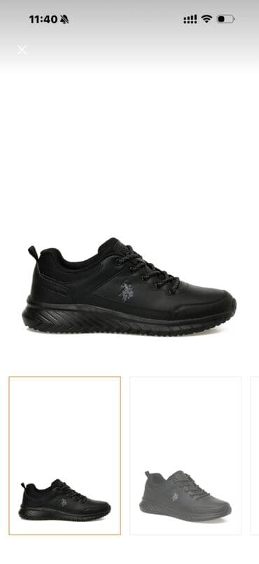 Botinkalar: US Polo Assn. kişi idman ayaqqabısı – tam qara olçü 43 razmer sehven 2 — 5