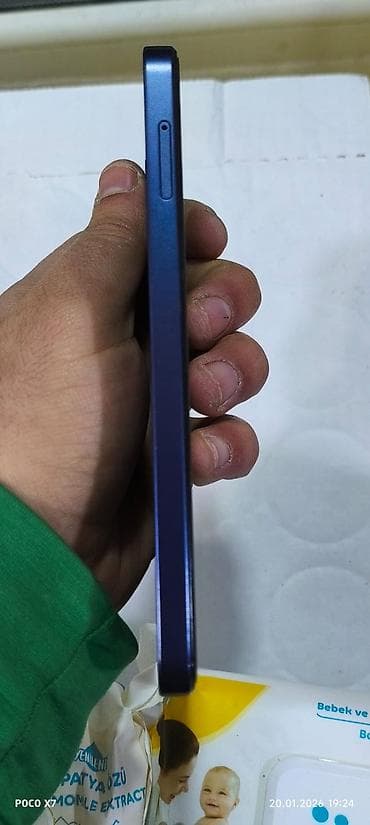 samsung es 4 mini: Poco X7, rəng - Mavi, Barmaq izi — 2