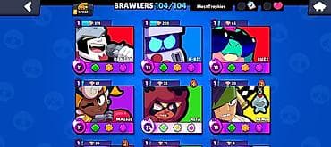 Brawl Stars hesabı - Kolleksiya: 104/104 Brawler tam açılıb - Trophy