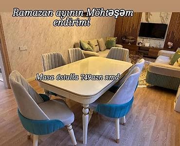 eca kombi proteus plus: Qonaq otağı üçün, Yeni, Açılan, Dördbucaq masa, 6 stul — 1