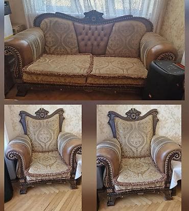 kusetka 2 ci el: İşlənmiş, Divan, 2 kreslo, Bazasız, Açılmayan — 1