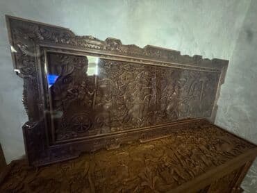 Süni güllər: Oyma əl işləməsi taxta tablo — 1